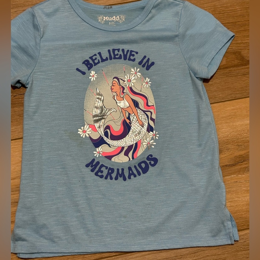 Mudd Kids' Blue 'I Believe in Mermaids' Tee